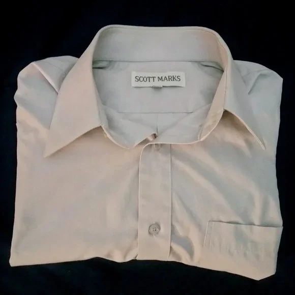 16 32 33 dress shirt size Steven Land Men's Basic 100% Cotton Dress Shirt | Light Blue 16 x 32/33